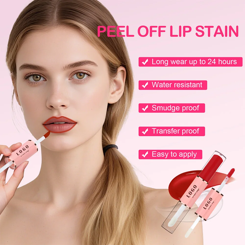 Custom Long Lasting Double Head One Side Peel of Lipgloss Another Side Lip Oil Private Label Double Lip Gloss Custom Logo - Image 3
