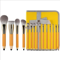 15pcs High Quality Makeup Brush Set with Cosmetic Pouch for Makeup Pencil Style for Beauty Tools Powder Brush Blush Brush