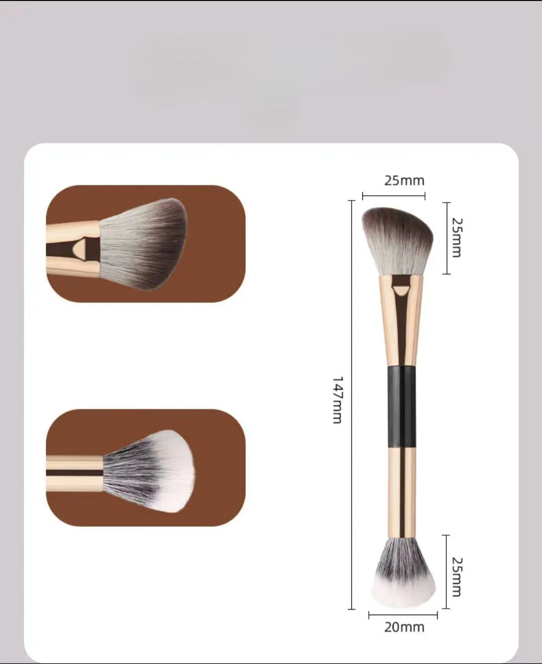 Luxury Double-Ended Nose Contour Makeup Brush Set 4pcs/5pcs Travel-friendly Mini Mirror Box for Face Contour Concealer - Image 3