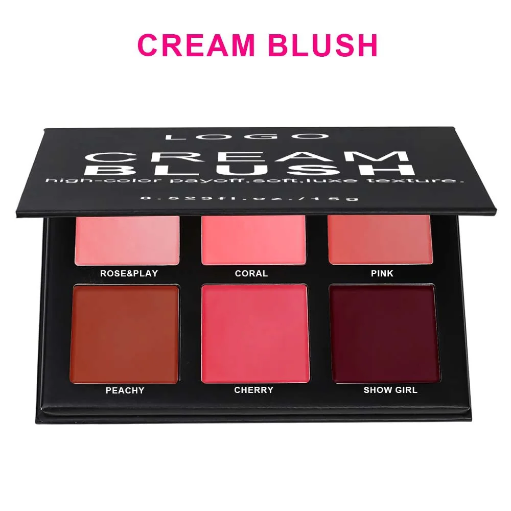 Face Makeup Blush Cream 6 Colors High Pigment Custom logo - Image 4