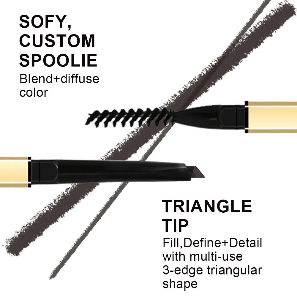 Custom logo Private Label Makeup Lasting Waterproof Dual Purpose Auto Eyebrow Pencil Cosmetics Factory Eye Brow Pencil - Image 5