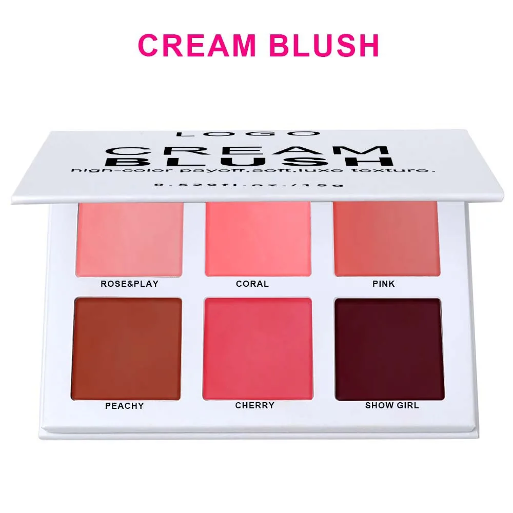 Face Makeup Blush Cream 6 Colors High Pigment Custom logo - Image 3