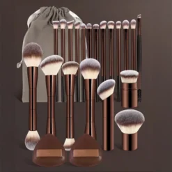 Professional Luxury  10pcs 20pcs Vegan Makeup Brush Set Aluminium Handle Powder Foundation Eyeshadow Eyeliner Make up Brush