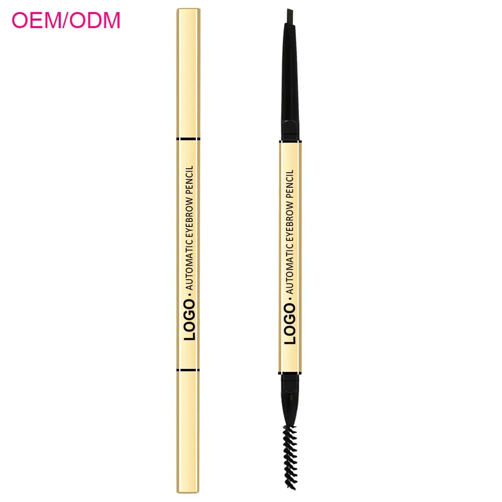 Custom logo Private Label Makeup Lasting Waterproof Dual Purpose Auto Eyebrow Pencil Cosmetics Factory Eye Brow Pencil